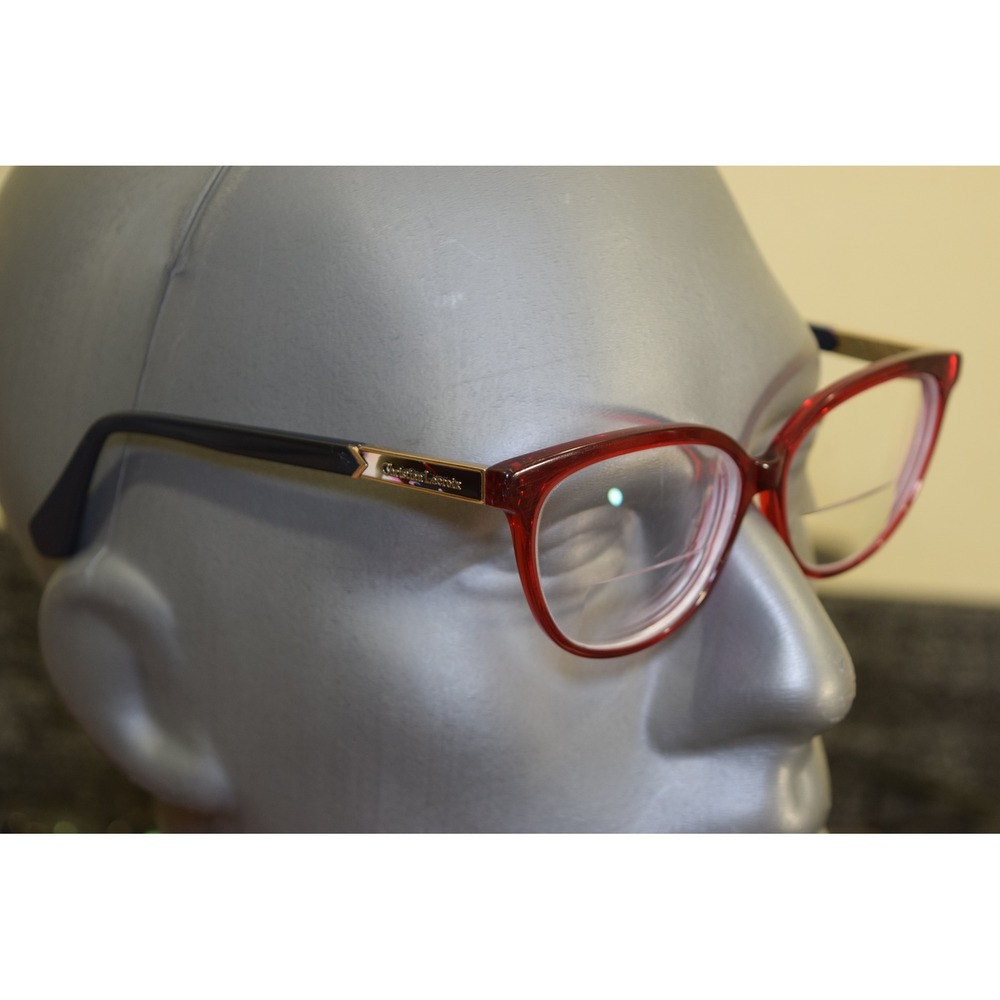 Christian Lacroix CL1107 264 Coquelicot Red Navy Gold Eyeglasses 53-13-140 FLAW
